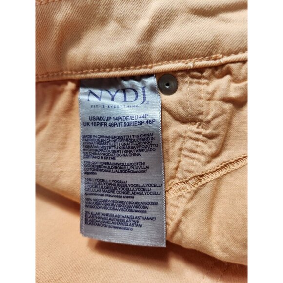 Nydj Chloe Women's Size 4 P Petite Capri Jeans Melon Side Slits Stretch -26 - Picture 4 of 12